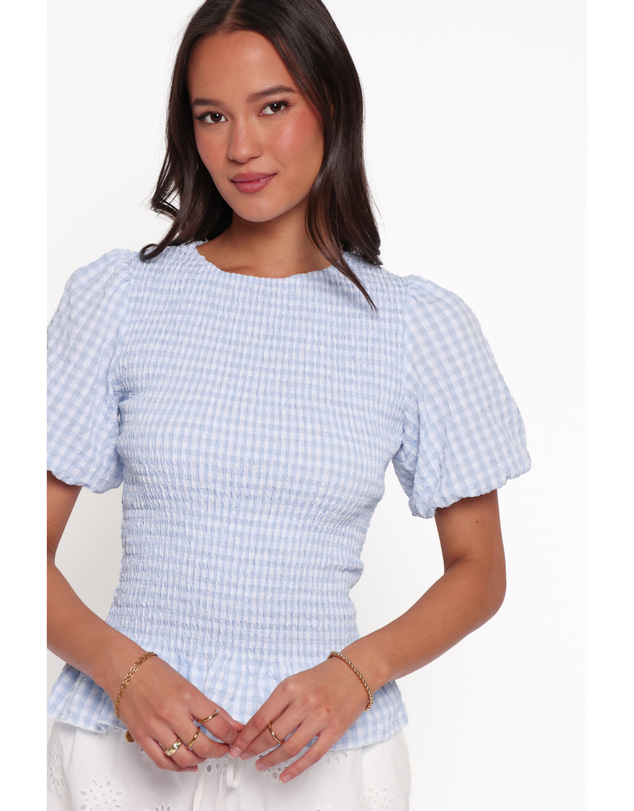 Petal & Pup - Callista Shirred Waist Top - Baby Blue