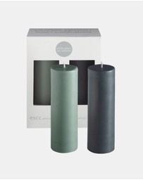 porter green - escc medium pillar candle soy-blend unscented candles