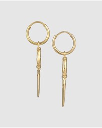Haze & Glory - ICONIC EXCLUSIVE - Earrings Hoops Men Dagger 925 Sterling Silver Gold-Plated