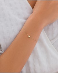 Michael Hill - 19cm Heart Slider Bracelet in 10kt Yellow Gold