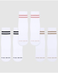 High Heel Jungle - Varsity Pilates Yoga Grip Socks - 3 Pack