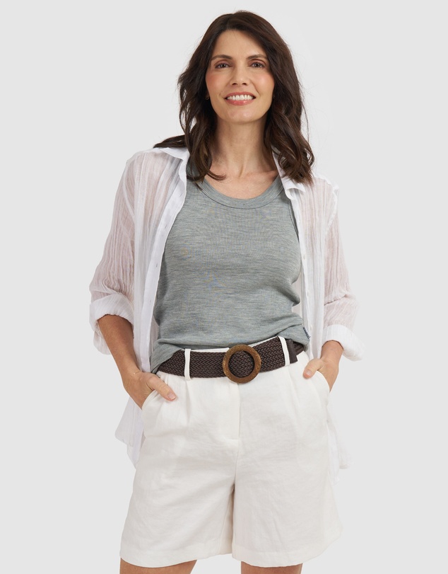 CAMIXA - Crinkle Oversized Linen Shirt