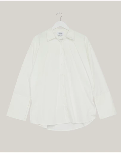Revibe - Repaired Minima Esenciales Raine Cotton Shirt With Wide Cuffs - AU 10