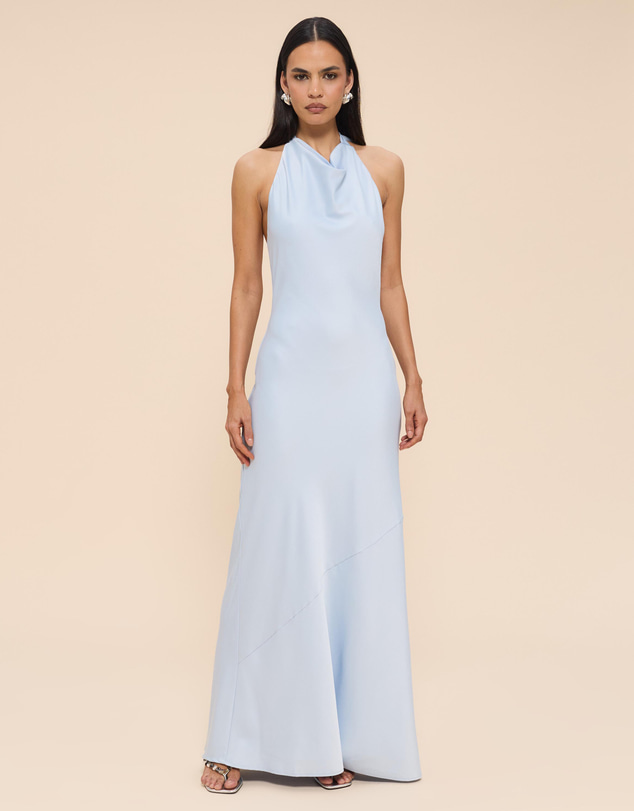 CHANCERY - Tanisha High Neck Cowl Maxi Dress