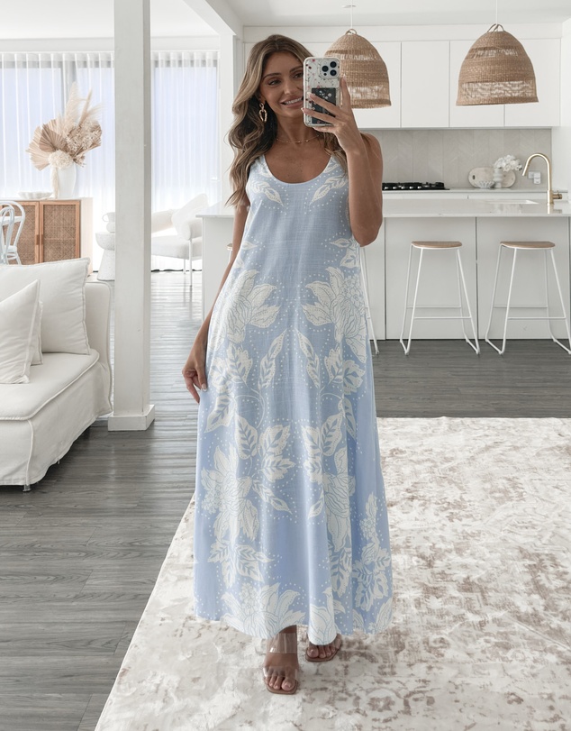 Esther & Co - Noerelle Dress - Blue Floral