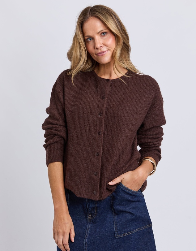Foxwood - Murphy Knit Cardi Coffee Bean