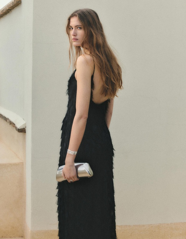 M.N.G - Long Dress with Frayed Finishes