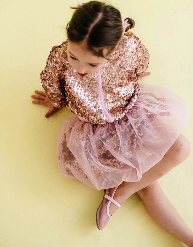 Rock Your Kid - Rebel Bubble Sequin Skirt in Champagne