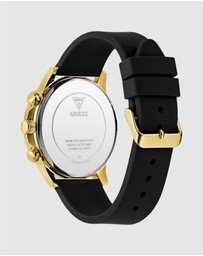 GUESS - Guess Men's Black Gold Tone 44mm Multi-function Watch