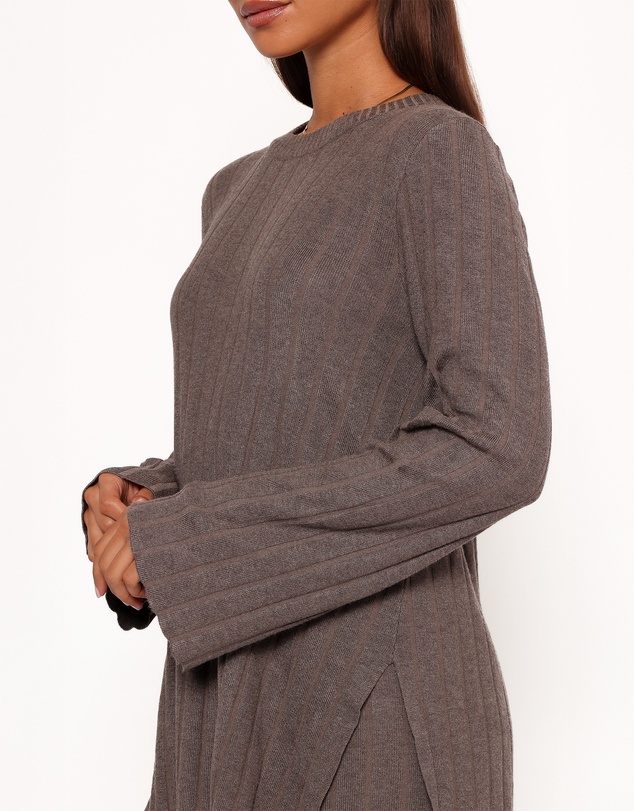Petal & Pup - Silvie Long Sleeve Knitted Set - Charcoal Grey