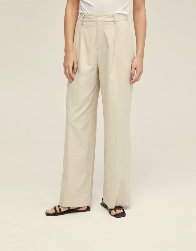 Oxford - Sonia Pleat Front Linen Pants