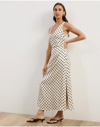 Atmos&Here - Lowen Satin Polka Dot Midi Dress