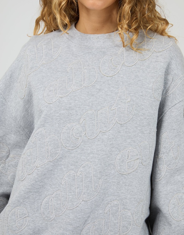 All About Eve - Serif Oversized Box Crew Grey Marle
