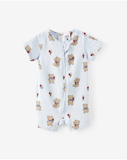 Cotton On Kids - Growie Short Sleeve Zip Romper