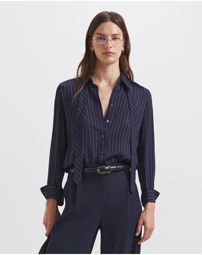 SABA - Polly Pinstripe Silk Shirt