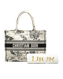 Pre-Loved by Azura Reborn - Pre-Loved Medium Canvas Embroidered Zodiac Toile De Jouy Book Tote