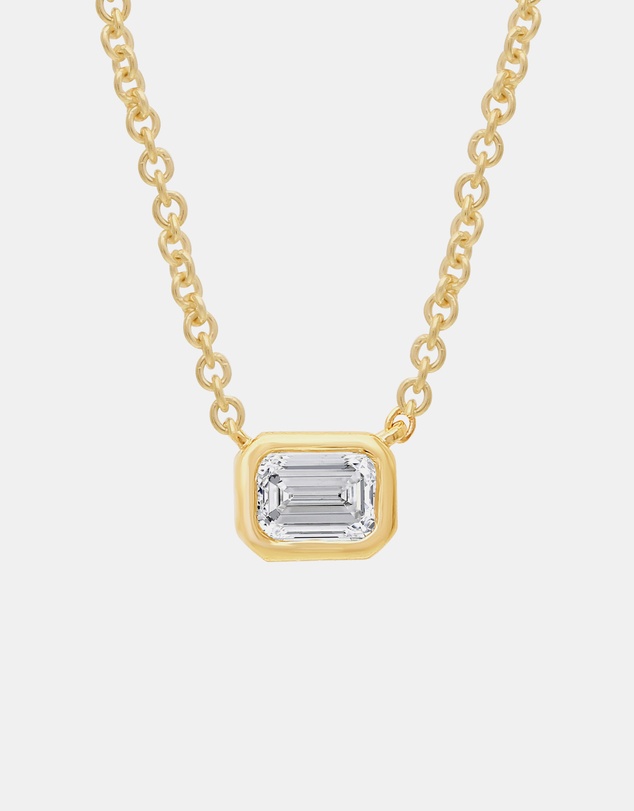 Zoe Olivia - 9K Gold Emerald Lab Grown Diamond Necklace