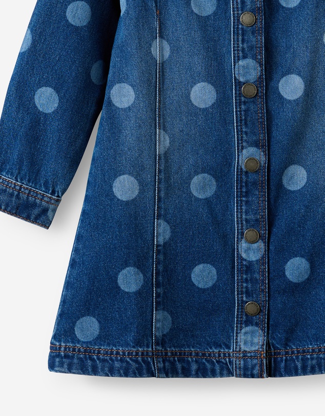 Cotton On Kids - Long Sleeve Denim Ruffle Dress