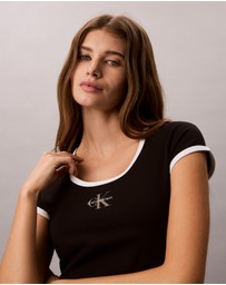 Calvin Klein Jeans - Monologo Scoopneck Baby Tee