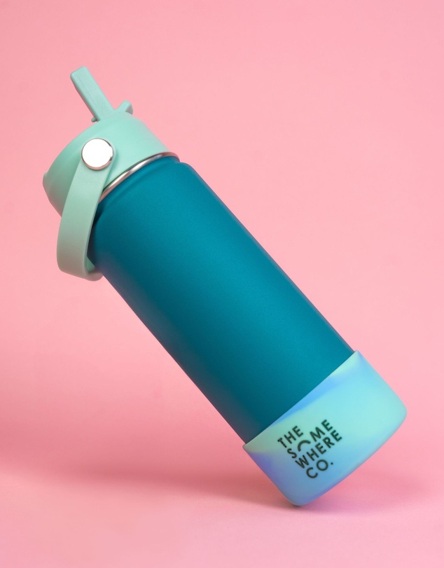 The Somewhere Co - Jade Green Swirl Bottle 500ml
