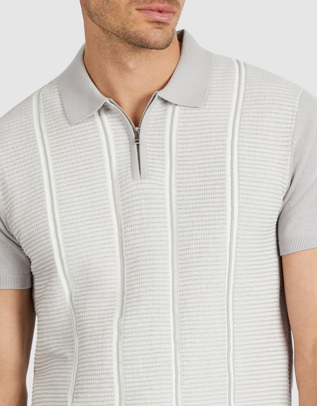 Tarocash - Sylvan Stripe Zip Knit Polo