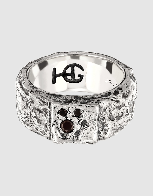 Haze & Glory - ICONIC EXCLUSIVE - Ring Men Crystal Signet Band 925 Sterling Silver