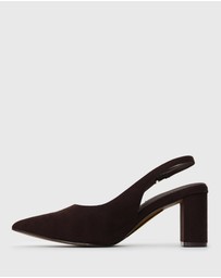 Betts - Flounce Block Heel Slingback Pumps