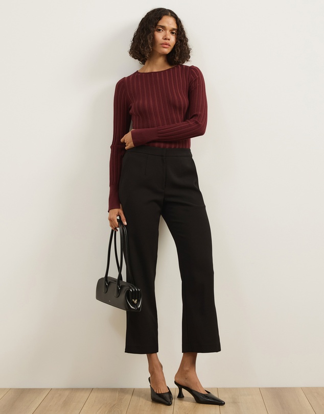 Atmos&Here - Rumi Long Sleeve Fitted Rib Knit Top