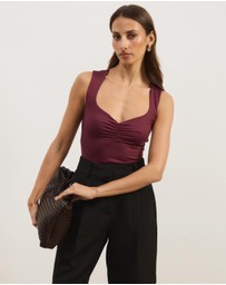 Atmos&Here - Jersey Gathered Detail Tank Top