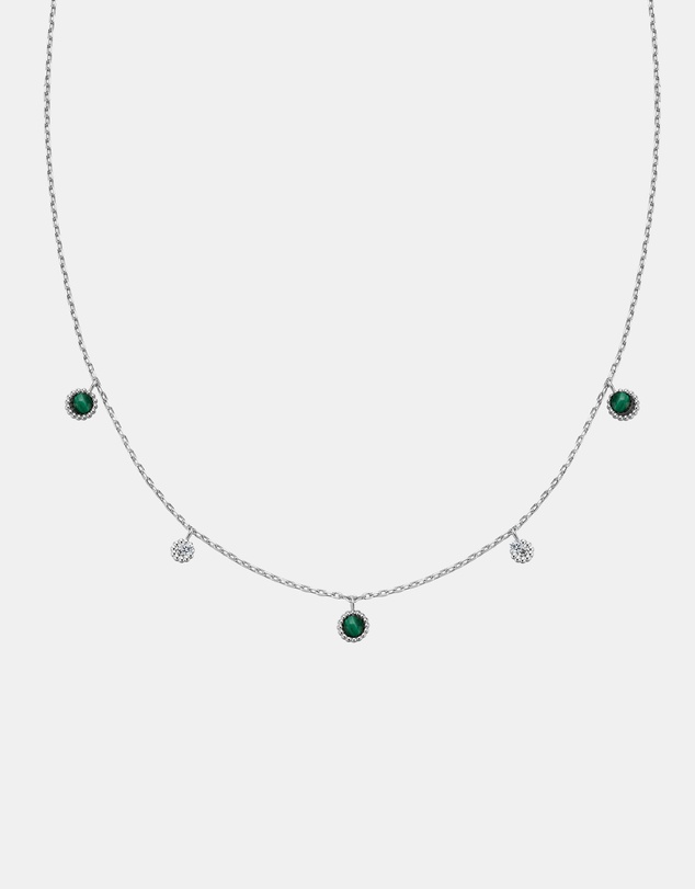 Ania Haie - Silver Malachite Station Necklace