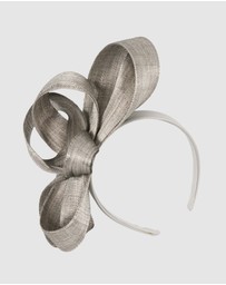 Fillies Collection - Silver Abaca Loops Racing Fascinator