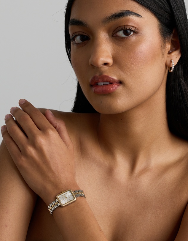 Michael Hill - Women's 0.20 Carat TW Diamond Bezel Watch in Gold Tone Stainless Steel