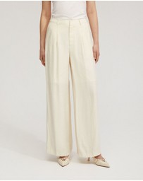 Oxford - Sonia Linen Blend Front Pleat Pants