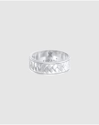 Kuzzoi - ICONIC EXCLUSIVE - Ring Men Herringbone Vintage Look in 925 Sterling Silver
