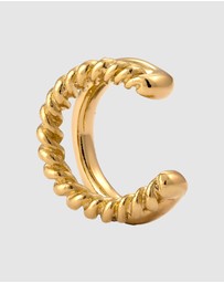 Elli Jewelry - Earrings Single Earcuff 925 Sterling Silver Gold-Plated