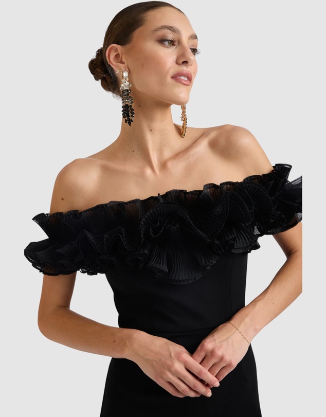 Romance by Honey and Beau - Trevia Frill Neckline Mini Dress