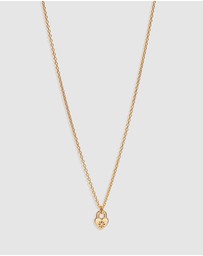 By Charlotte - Crystal Lotus Heart Padlock Necklace