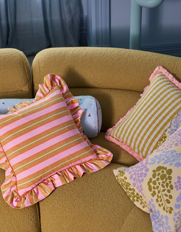 Mosey Me - Sunrise Stripe Ruffle Cushion
