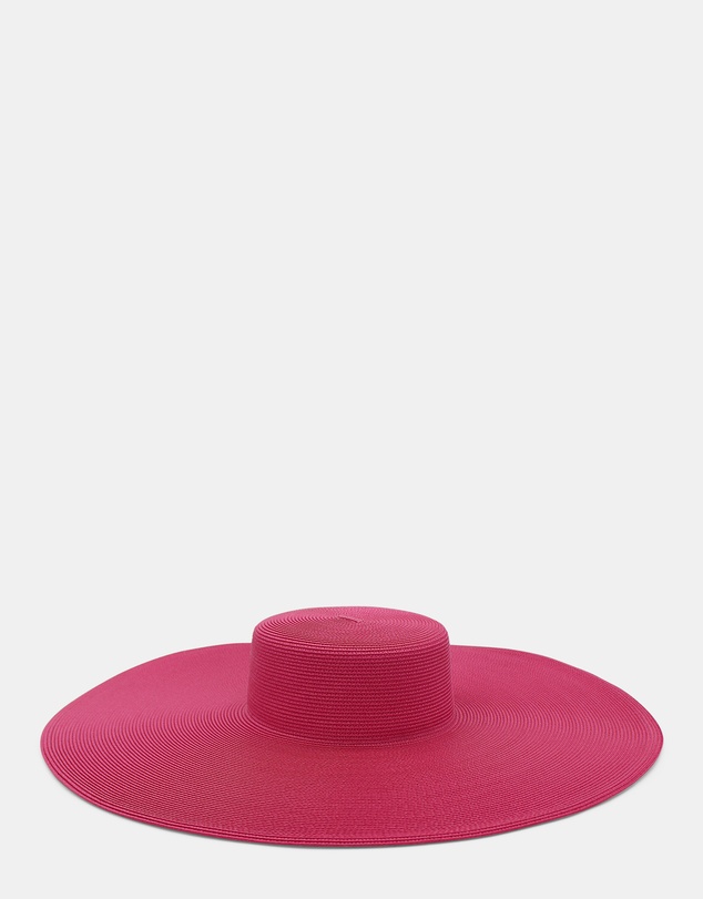 Morgan & Taylor - Savannah Racewear Wide-Brim Boater in Magenta Pink