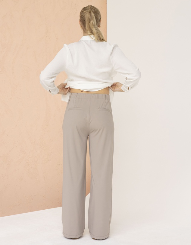 Angel Maternity - Miya Maternity High Waist Multi-Function Pants in Stone Grey