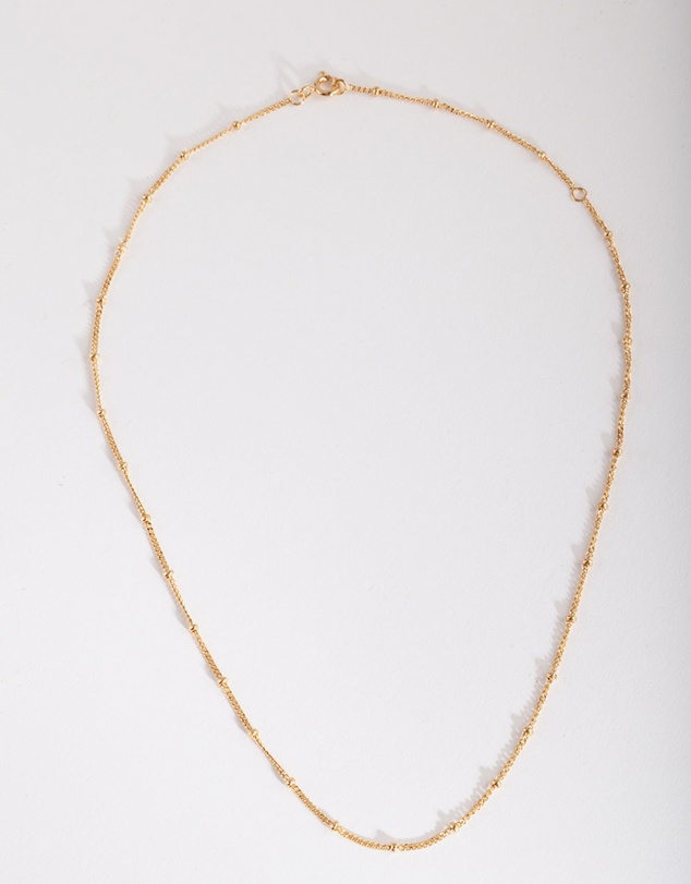 Lovisa - Gold Plated Sterling Silver Bead Chain Necklace