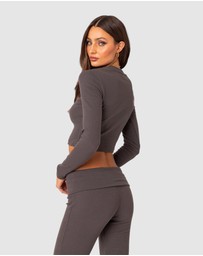 EDIKTED - Coffee Break Ribbed Top