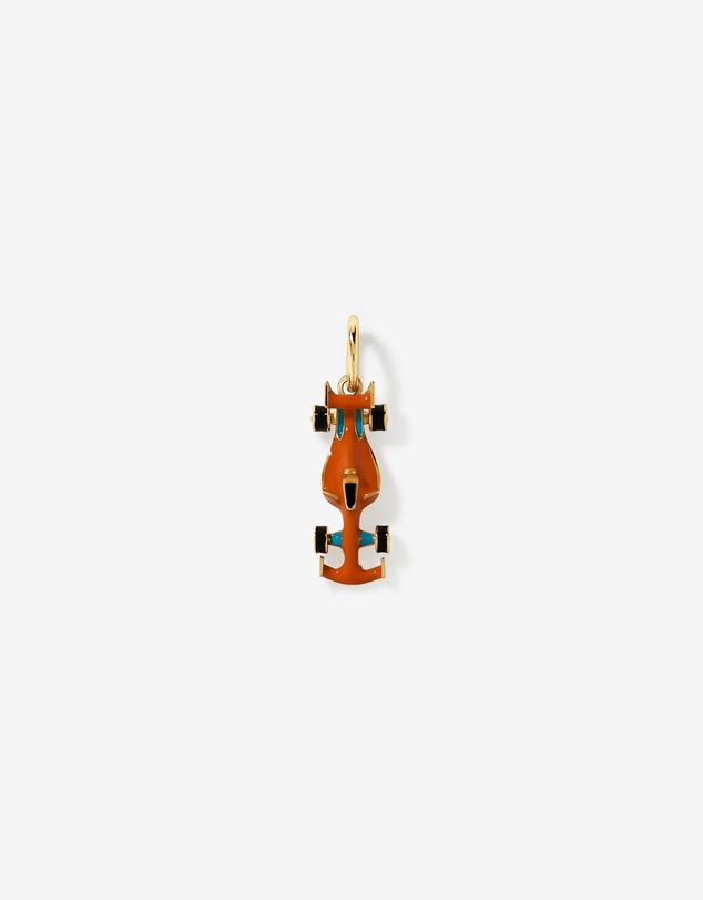 Michael Hill - Orange Race Car Pendant in Sterling Silver with 10kt Yellow Gold Bail