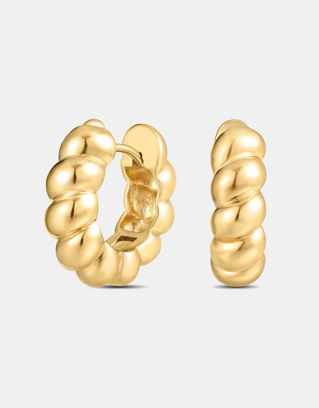 Mestige - Celeste Bead Hoops - 18K Gold Plated