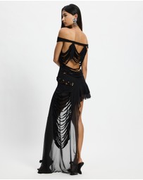 Jaded London - Macrame Slashed Layered Dress