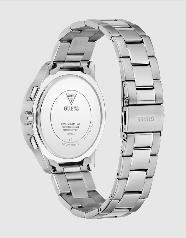 GUESS - GUESS Men's Silver-Tone Multifunction Watch