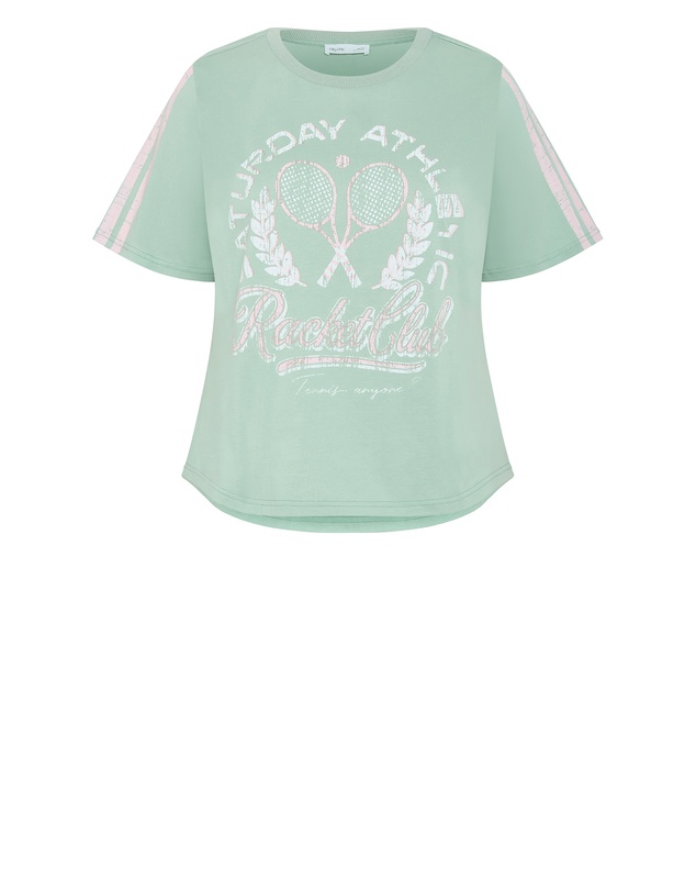 City Chic - Plus size Vintage Volley Tee - sage