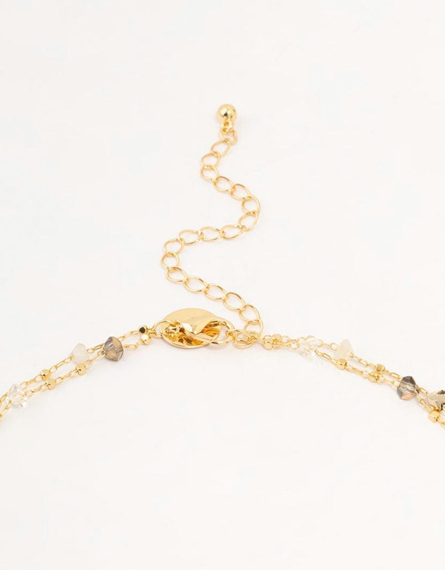 Lovisa - Gold Plated Station Semi Precious Shards And Ball Necklace