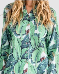 Sant And Abel - Women's Martinique® Green Banana Leaf Long PJ Set