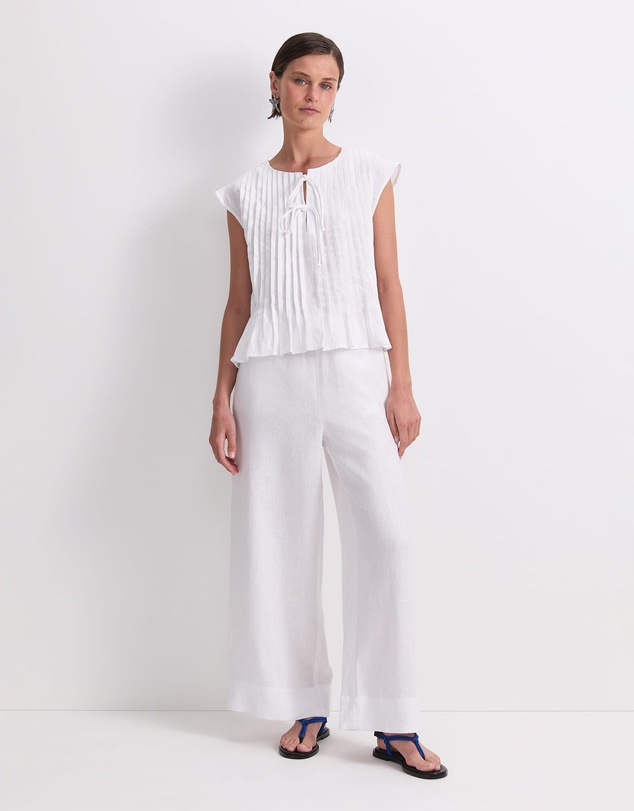 Sportscraft - Ariana Pintuck Linen Blouse